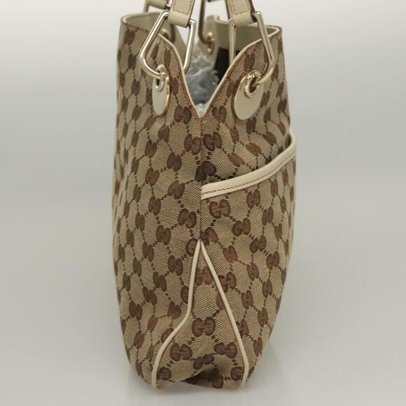 GUCCI GG Canvas Shoulder Bag Beige Gold - Picture 5 of 16